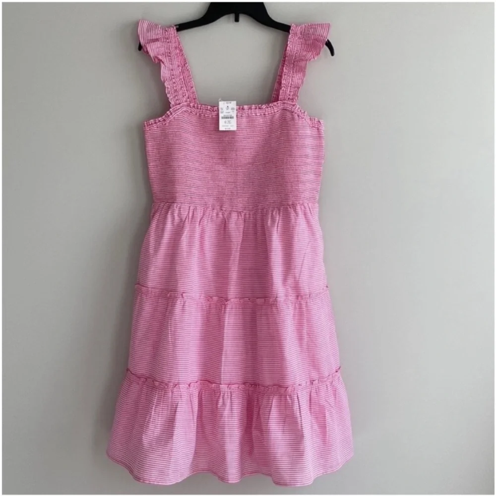 J. Crew Smocked Tiered Mini Dress